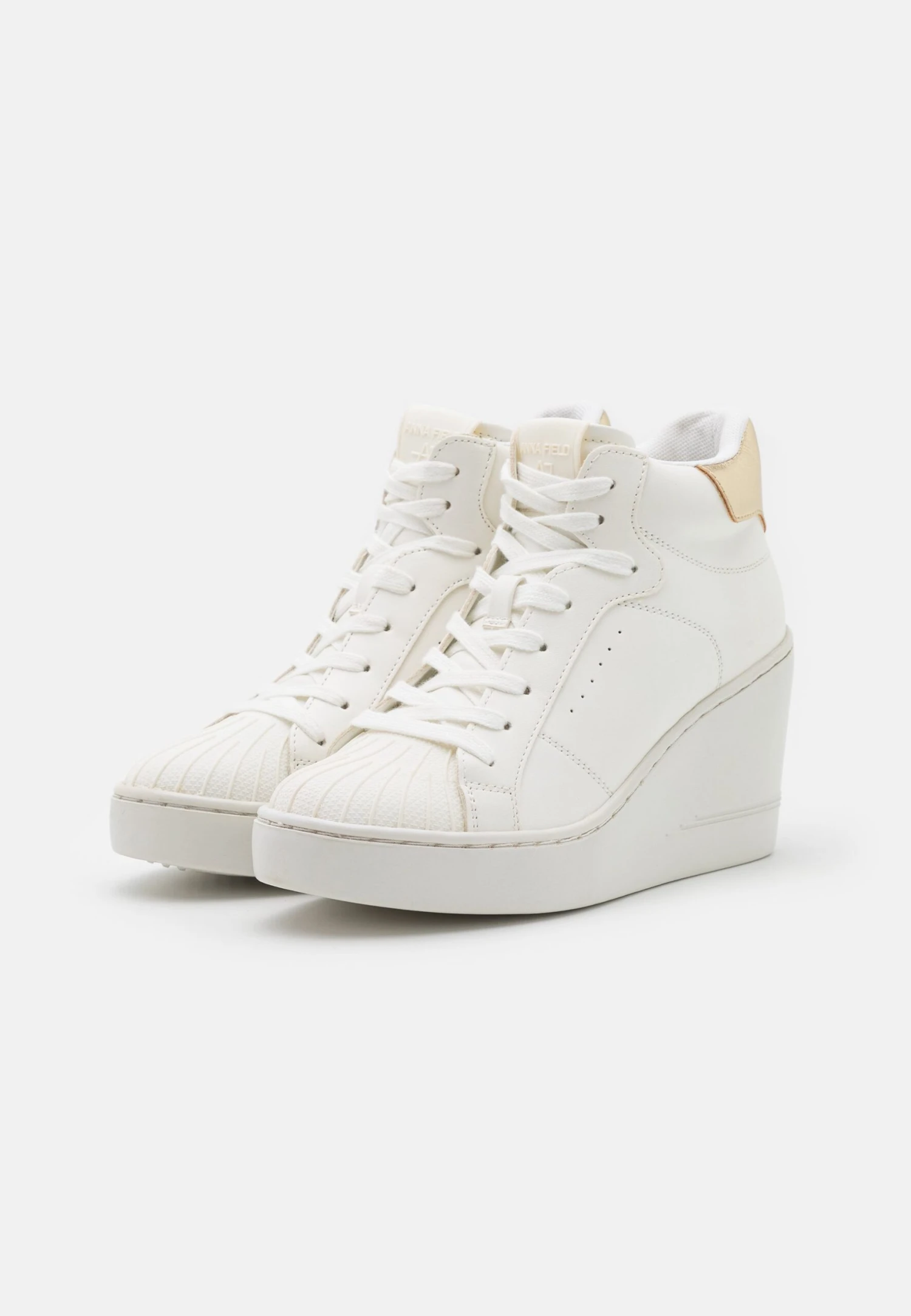 Anna Field Sneakers Hoog - White/Gold 3 Anna Field Sneakers Hoog - White/Gold - Afbeelding 3
