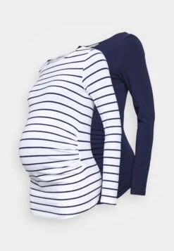 2 Pack - Longsleeve - White/Navy -Anna Field 23e0e89f29ac44d8803b4927a707726b