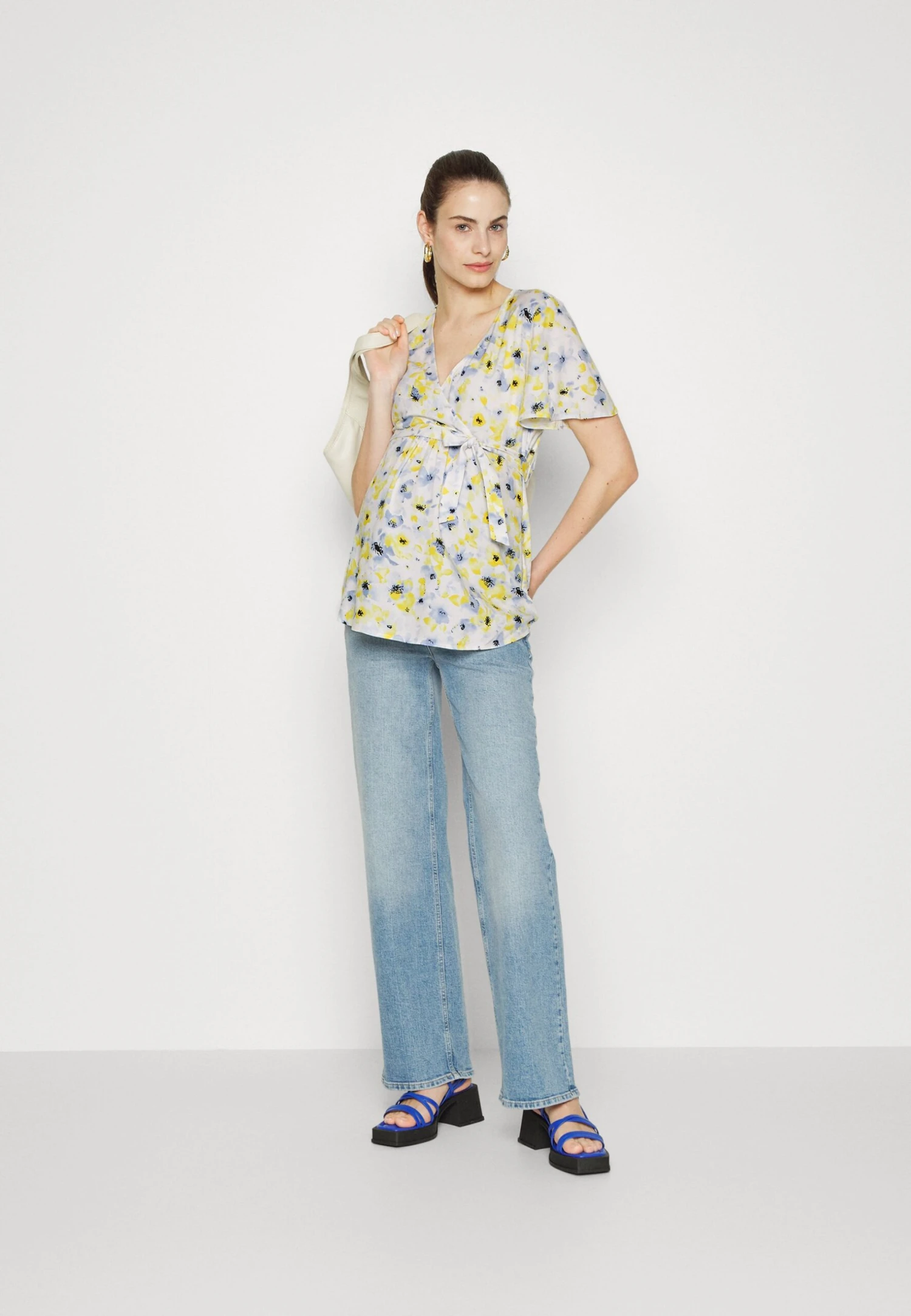 Blouse - White/Light Blue 2 Blouse - White/Light Blue - Afbeelding 2