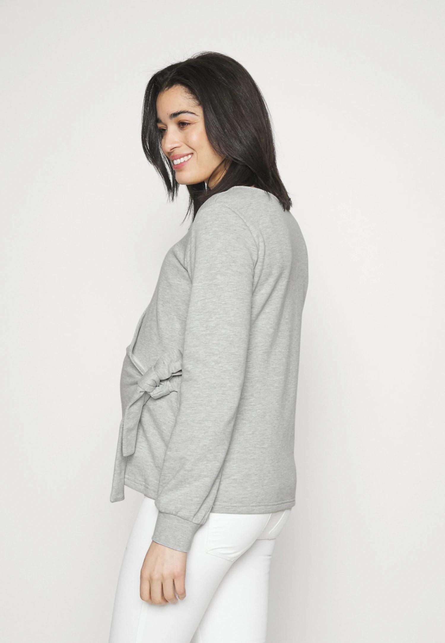 Sweater Met Rits - Mottled Light Grey 3 Sweater Met Rits - Mottled Light Grey - Afbeelding 3