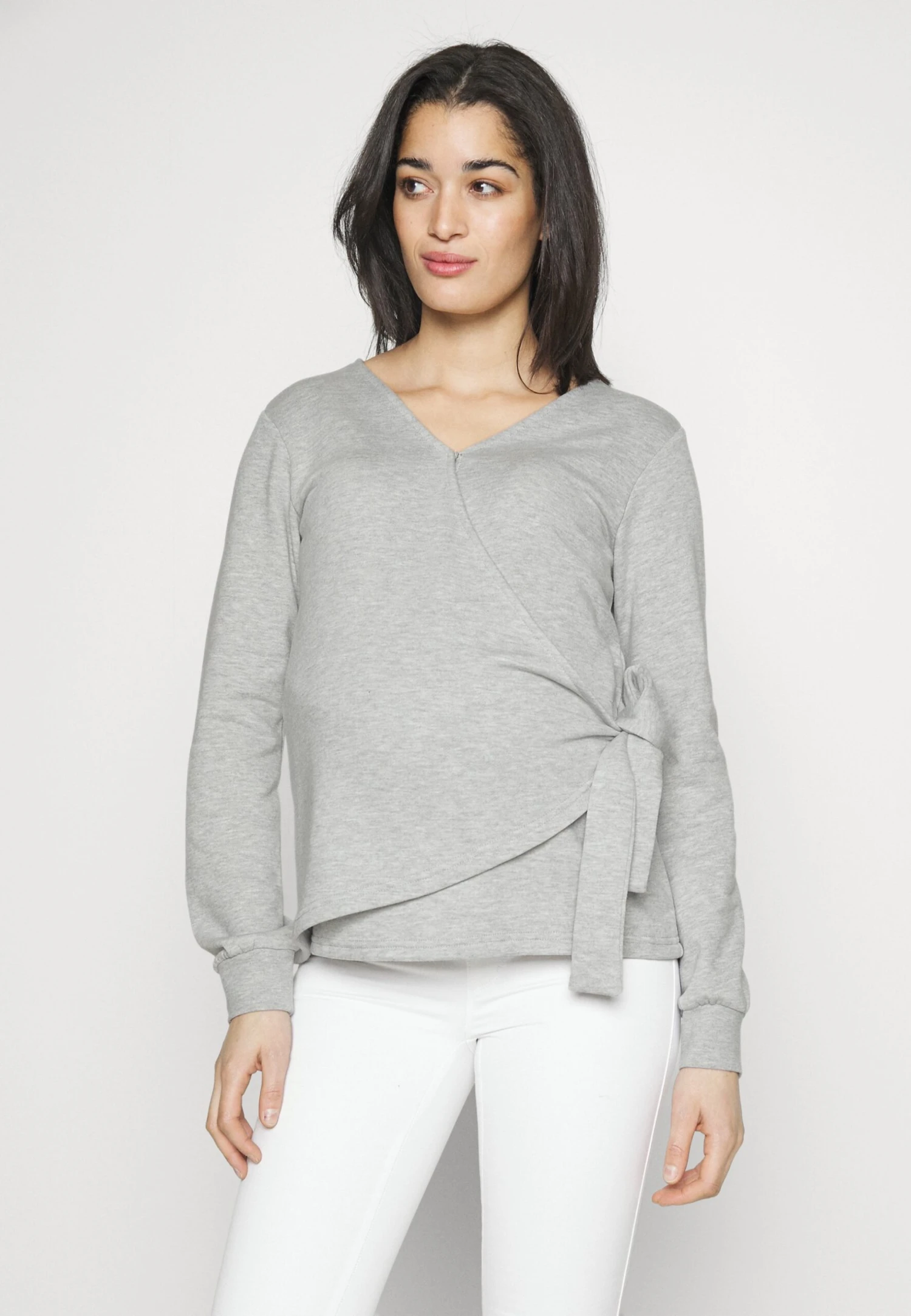 Sweater Met Rits - Mottled Light Grey 1 Sweater Met Rits - Mottled Light Grey