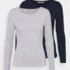 Anna Field 2 Pack - Longsleeve - Dark Blue/Mottled Light Grey