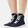 Anna Field Leather - Sneakers Hoog - Dark Blue