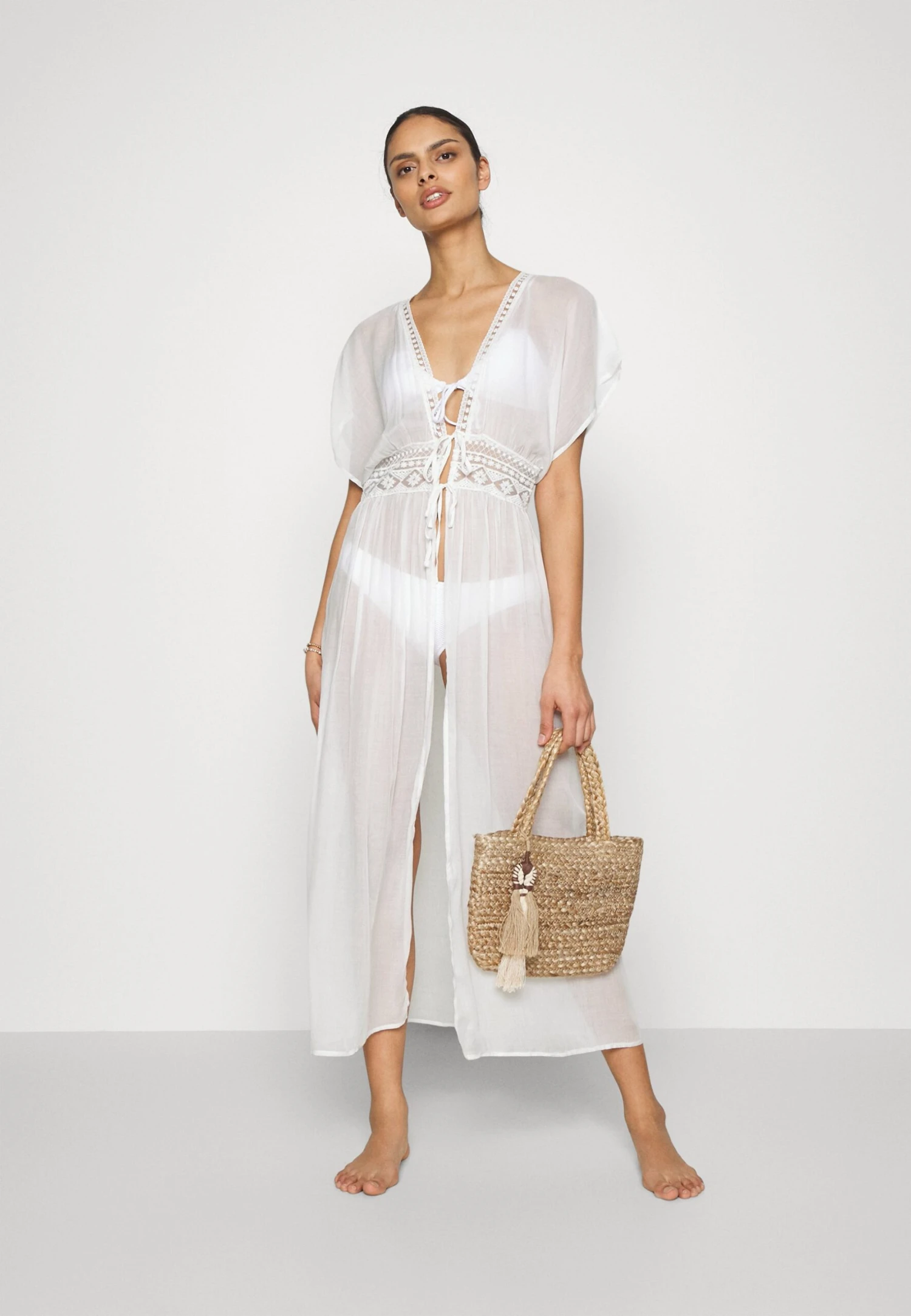 Anna Field Embroidered Cover Up/ 802 - Black - Strandaccessoire - 001 - White 2 Anna Field Embroidered Cover Up/ 802 - Black - Strandaccessoire - 001 - White - Afbeelding 2