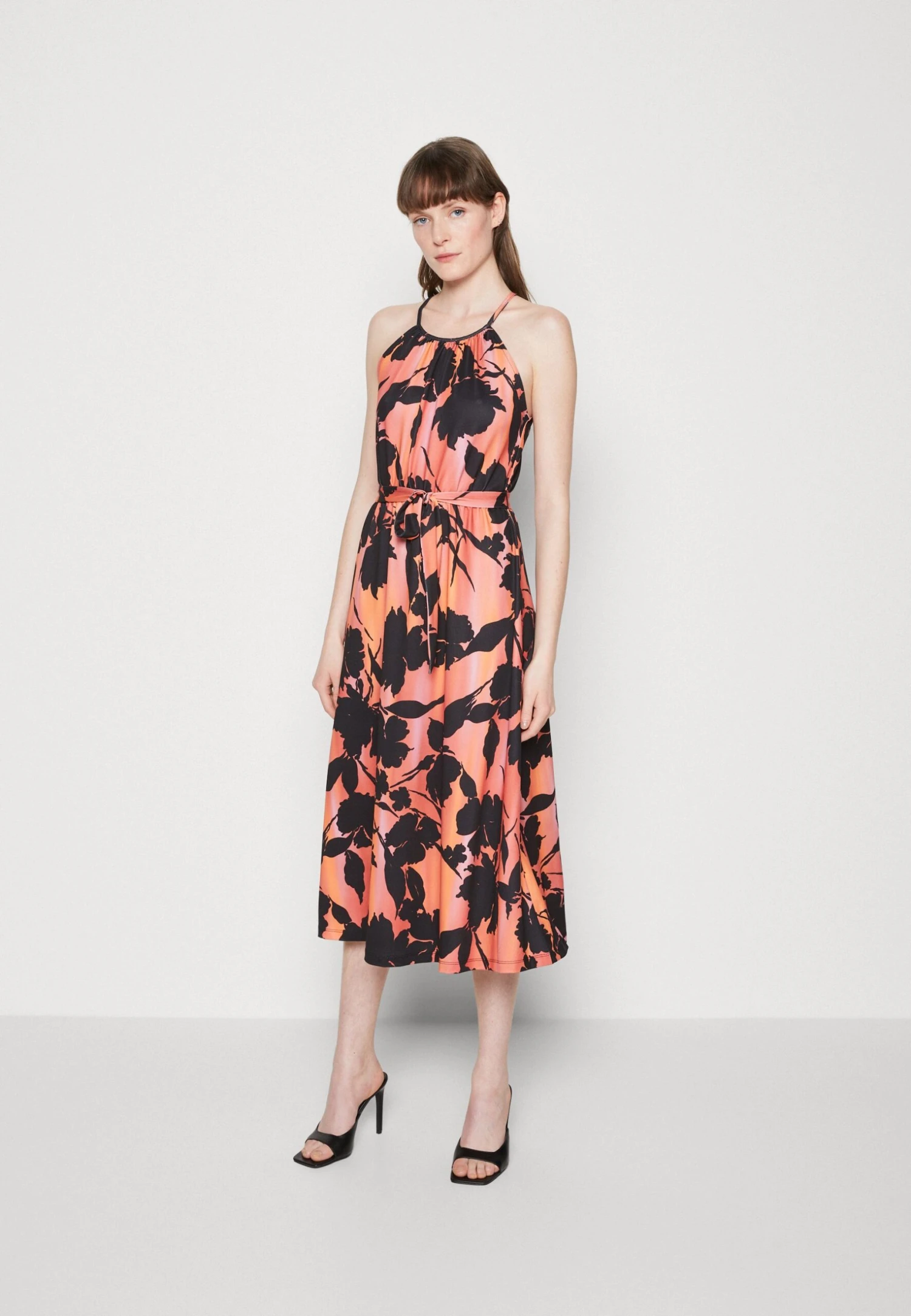 Anna Field Jerseyjurk - Black/Orange 3 Anna Field Jerseyjurk - Black/Orange - Afbeelding 3