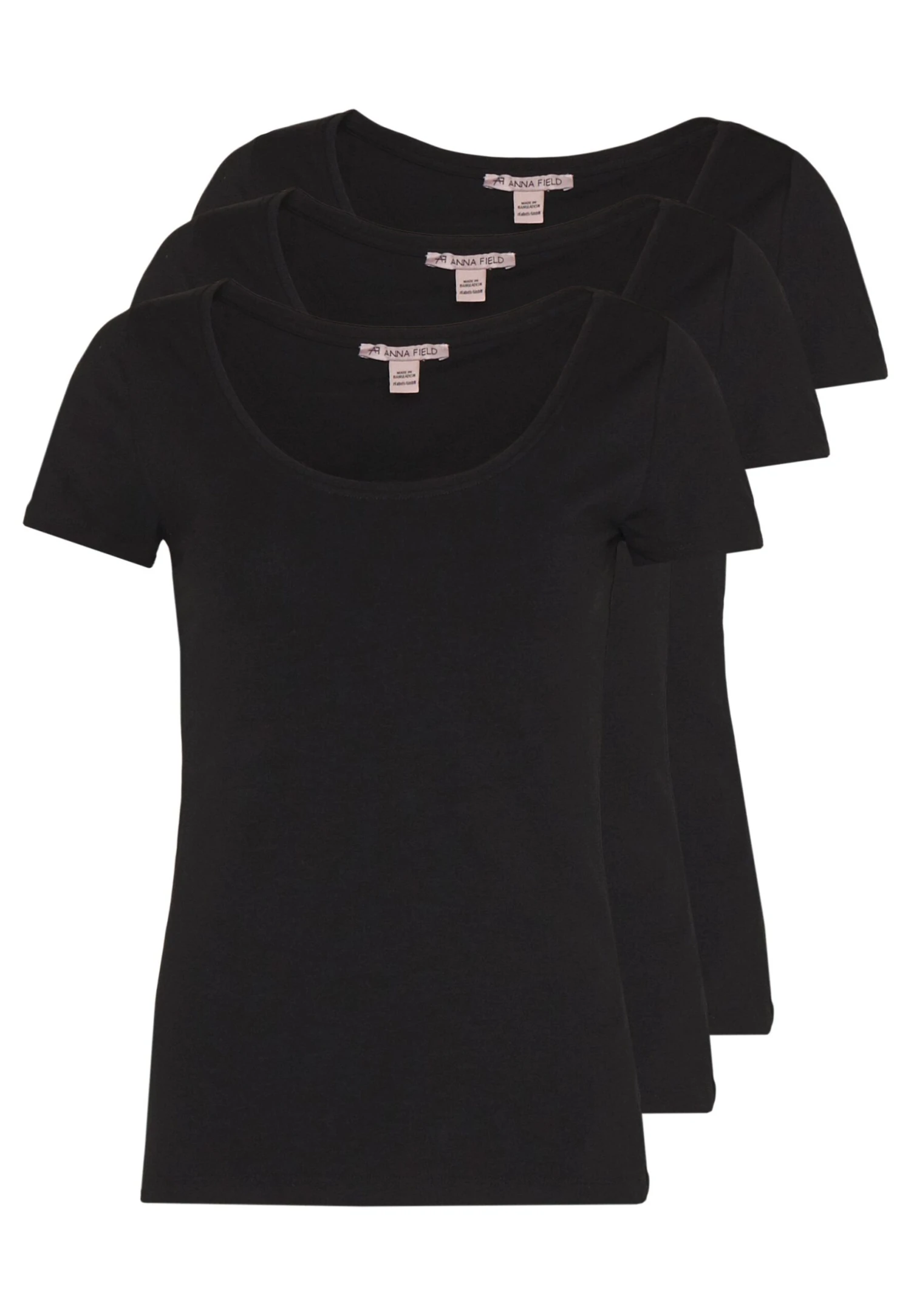 Anna Field 3 Pack - T-Shirt Basic - Black 1 Anna Field 3 Pack - T-Shirt Basic - Black