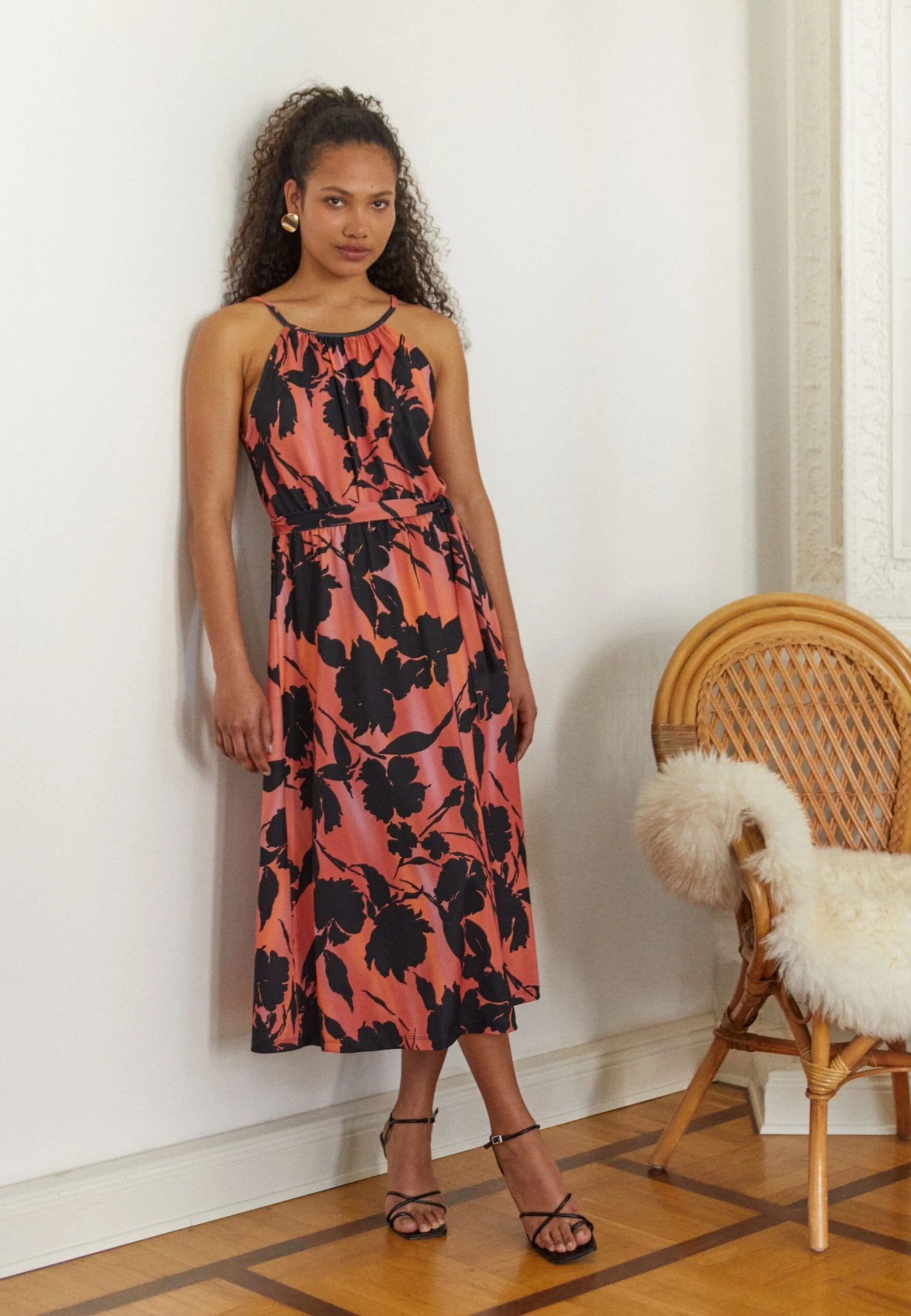 Anna Field Jerseyjurk - Black/Orange 2 Anna Field Jerseyjurk - Black/Orange - Afbeelding 2